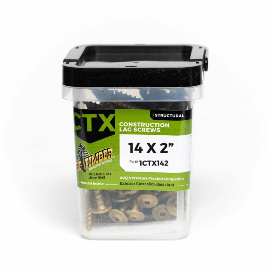 Hardware * | Big Timber Bronze T-25 Lag Screw, 100-Count Bucket, Ctx142-100, #14 X 2 In