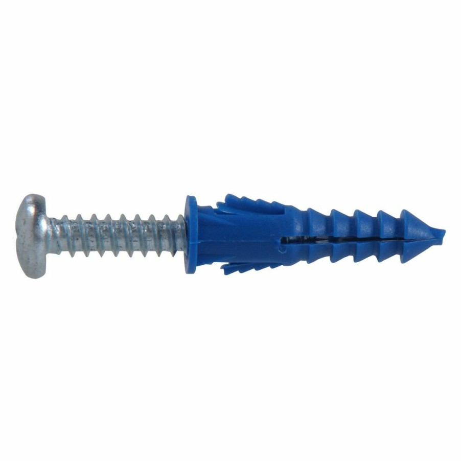 Hardware * | Hillman #8-10-12 Fas-Pak Ribbed Plastic Anchors W/ Screws, 5108, 1-1/4 In