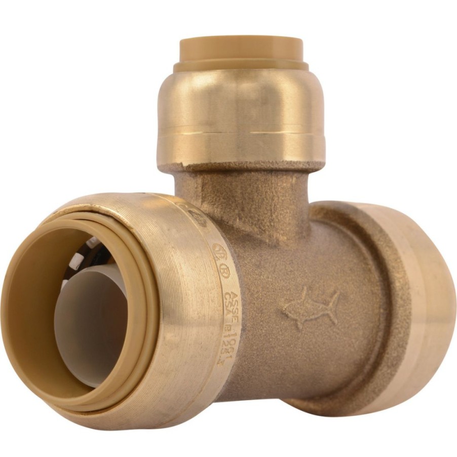 Plumbing * | Sharkbite Push-To-Connect Brass Reducing Tee Fitting, 3/4 In X 3/4 In X 1/2 In, U412Lfa