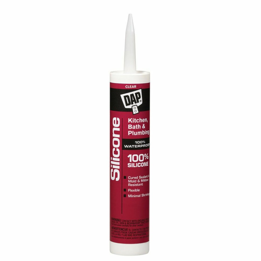 Tape & Adhesive * | Dap 100% Silicone Kitchen, Bath & Plumbing Sealant, 7079808648, Clear, 9.8 Oz