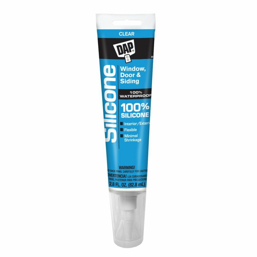 Tape & Adhesive * | Dap 100% Silicone Window, Door & Siding Sealant, 7079800753, Clear, 2.8 Oz