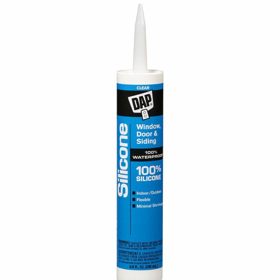 Tape & Adhesive * | Dap 100% Silicone Window, Door & Siding Sealant, 7079808641, Clear, 9.8 Oz