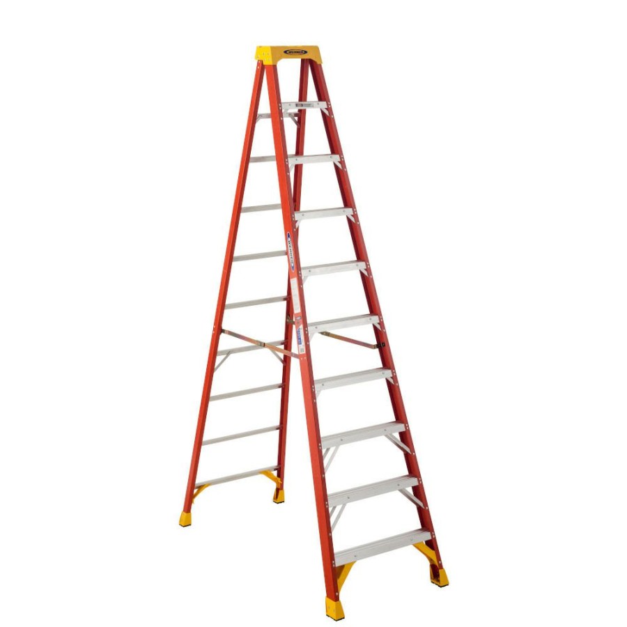 Sandpaper & Abrasives * | Werner Type Ia Fiberglass Step Ladder, 6210, 10 Ft