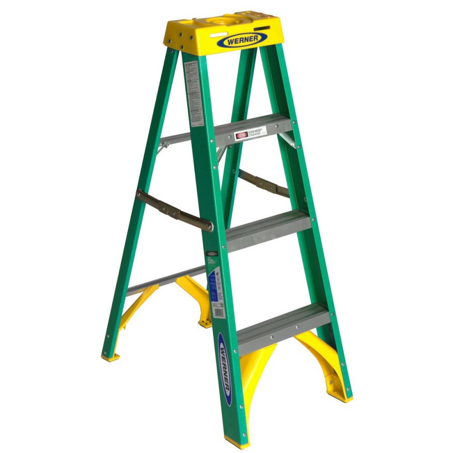 Sandpaper & Abrasives * | Werner Type Ii Fiberglass Step Ladder, 5904, 4 Ft