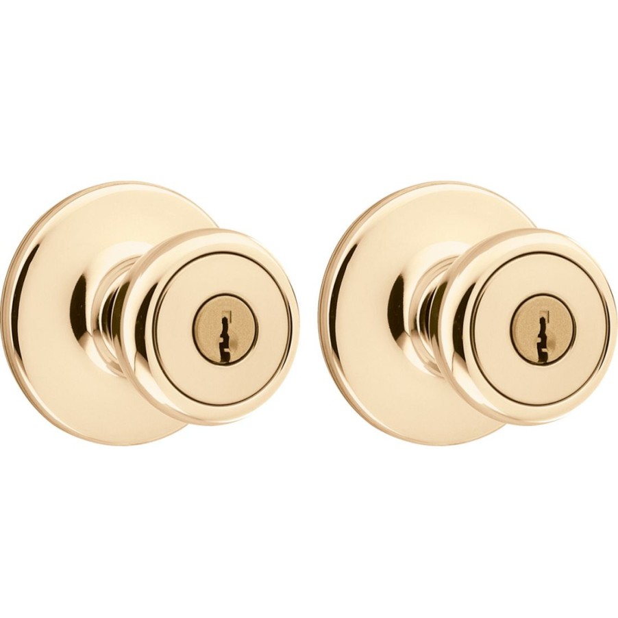 Hardware * | Kwikset Tylo Project Pack Two Keyed Knobs With Pin & Tumbler, 92430-022, Polished Brass