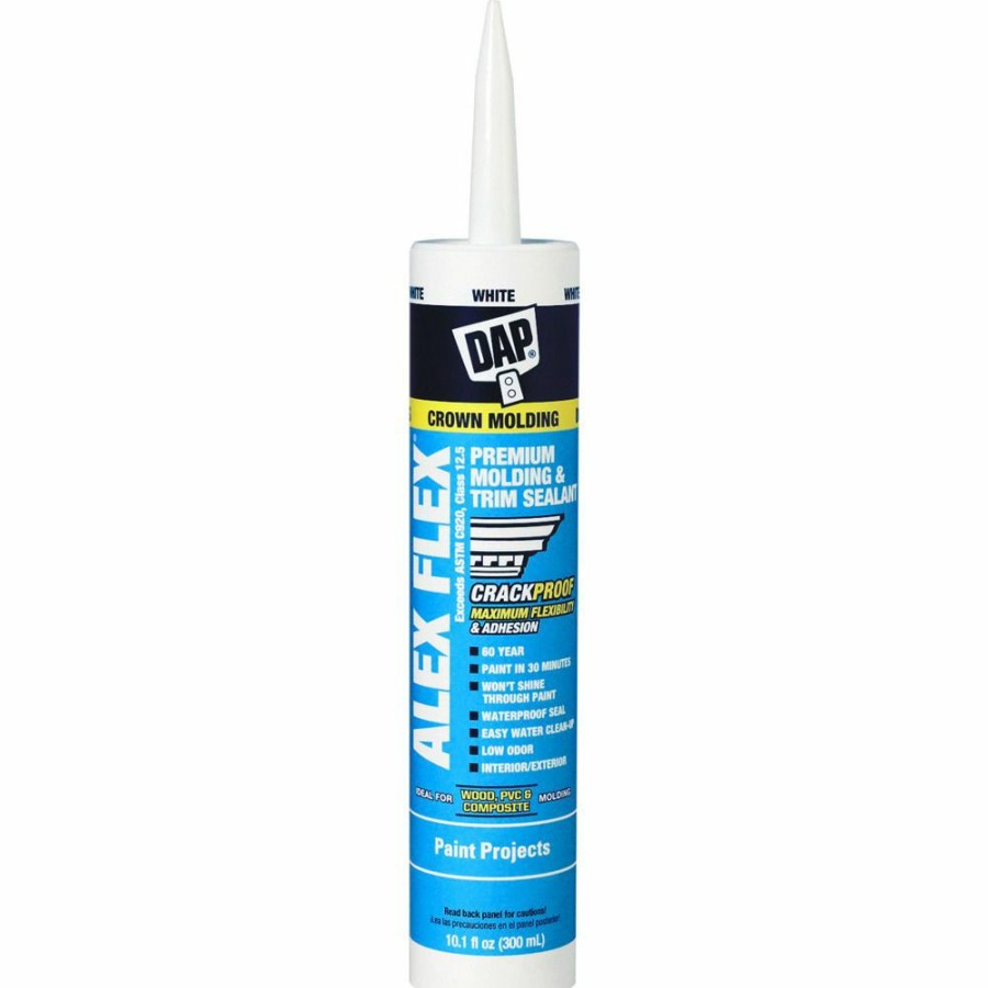 Tape & Adhesive * | Dap Alex Flex Premium Molding & Trim Acrylic Latex Siliconized Sealant, 7079818542, White, 10.1 Oz