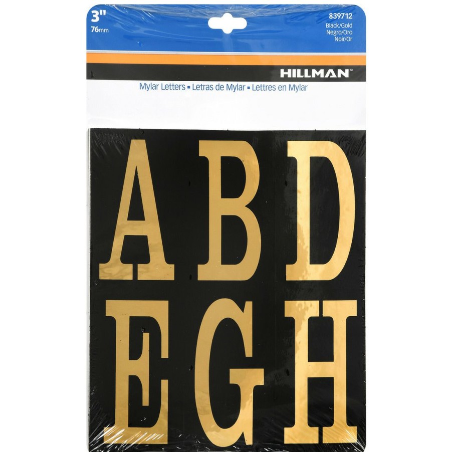 Hardware * | Hillman Square Cut Self Adhesive Letters, 839712, 3 In