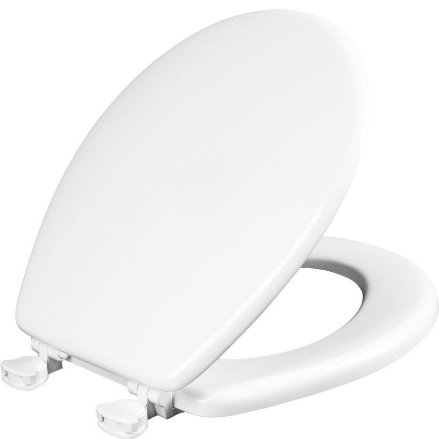 Plumbing * | Mayfair By Bemis Round Enameled Wood Toilet Seat In White With Easy Clean Hinge, 44Ec-000/44, White