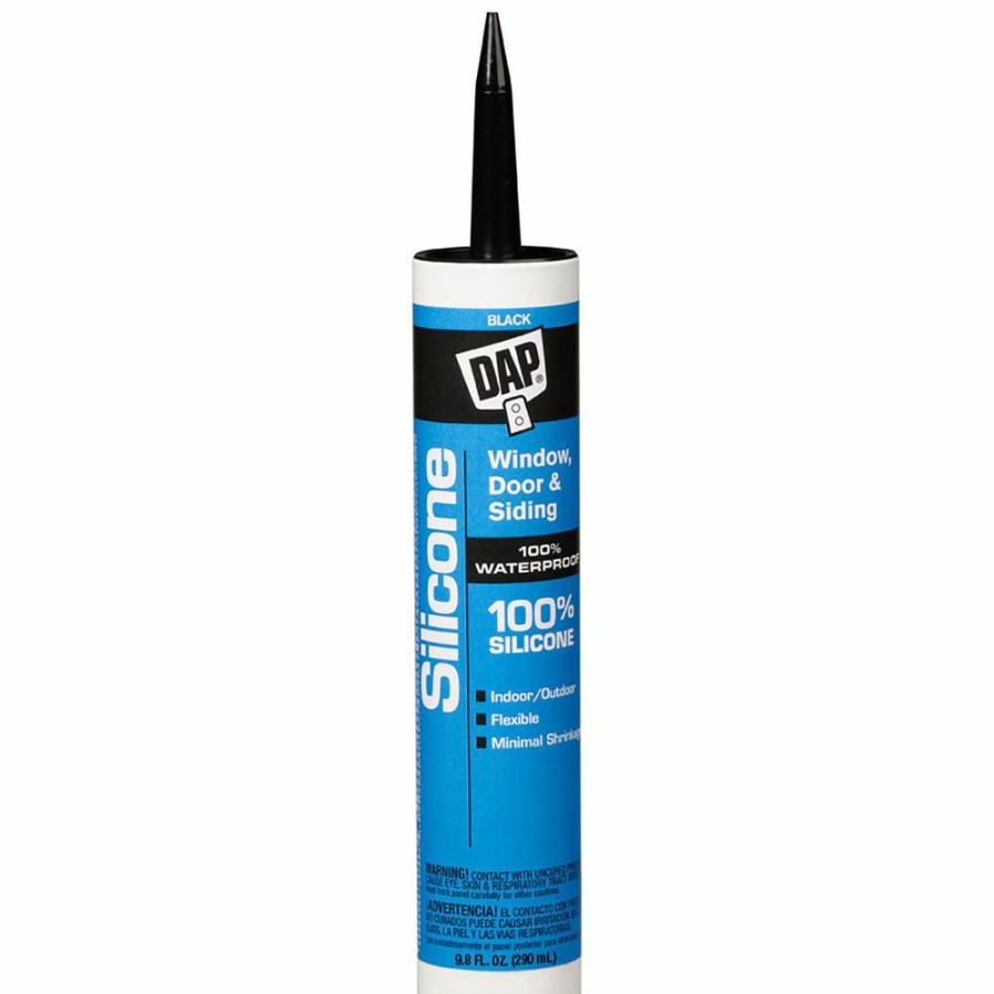 Tape & Adhesive * | Dap 100% Silicone Window, Door & Siding Sealant, 7079808642, Black, 9.8 Oz