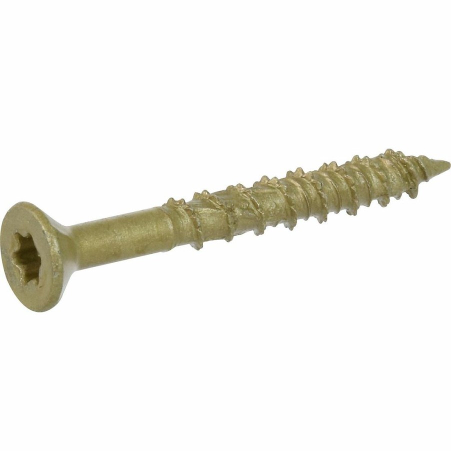 Hardware * | Power Pro Star Drive Flat Head Multi-Material Exterior Screw, Bronze, 25-Pack, 116788, #8 X 1-1/2 In