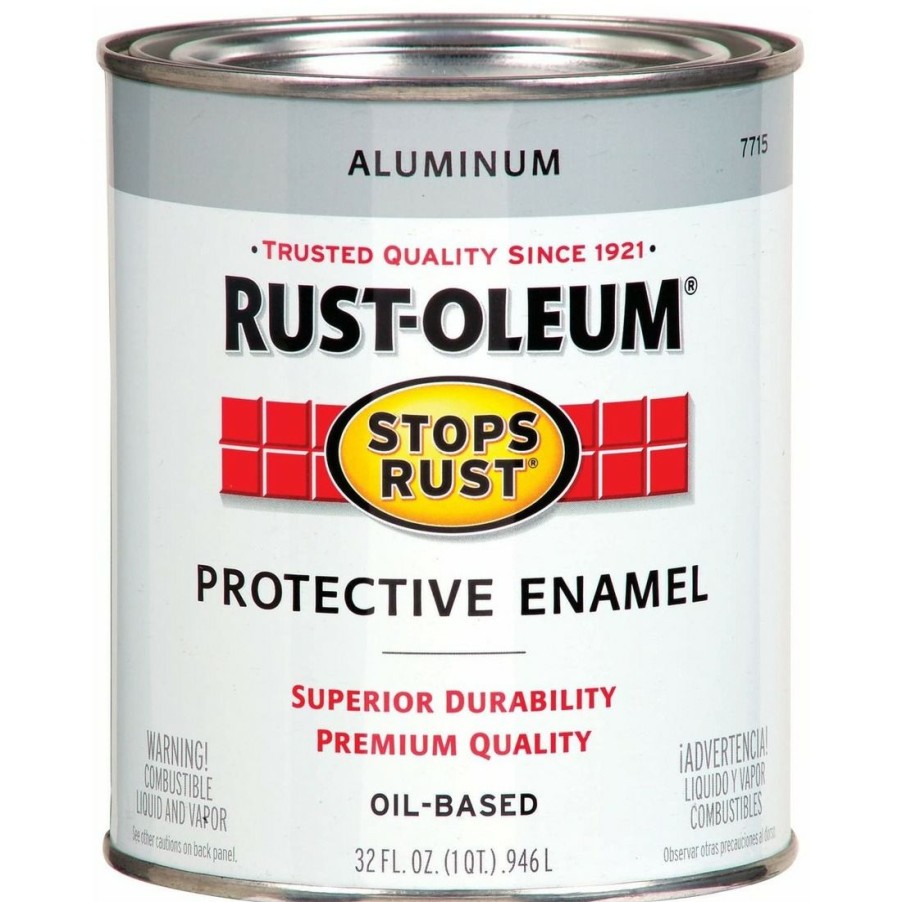 Paints & Stains * | Rust-Oleum Stops Rust Oil-Based Protective Enamel, 7715502, Aluminum, 1 Quart