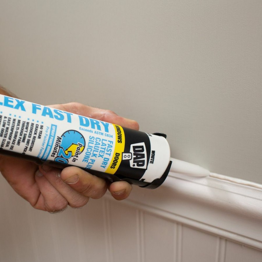 Tape & Adhesive * | Dap Alex Fast Dry Acrylic Latex Caulk Plus Silicone, 7079818425, White, 10.1 Oz