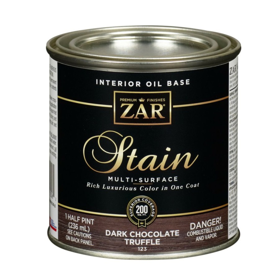 Paints & Stains * | Zar Interior Oil Base Stain, 12306, Dark Chocolate Truffle, 1/2 Pint