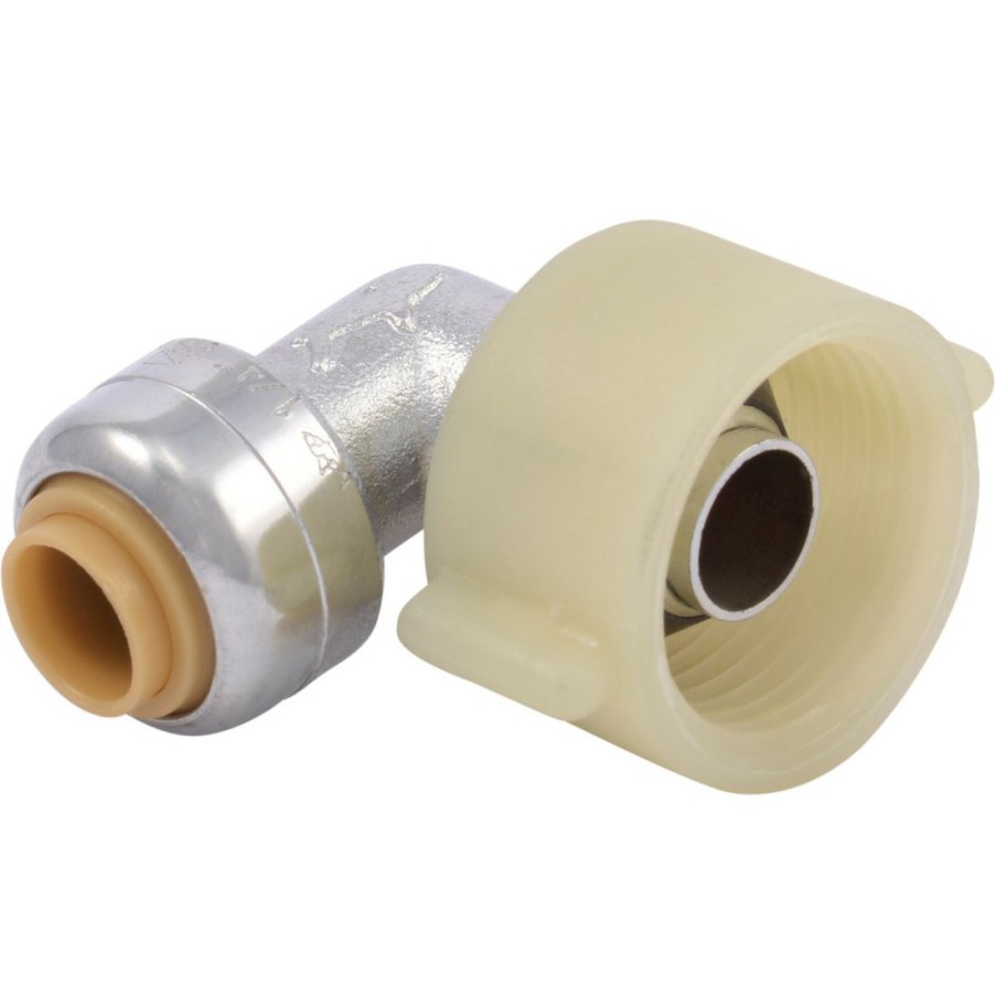 Plumbing * | Sharkbite Push-Fit Toilet Connector, Elbow 90, 1/4 In X 7/8 In, U3537Lfa