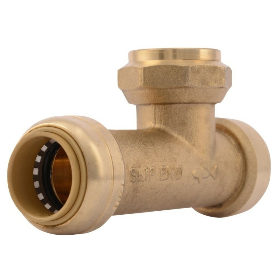 Plumbing * | Sharkbite Push-To-Connect Brass Slip Tee, 3/4 In Female Pipe Thread, 3/4 In, U3486Lfa