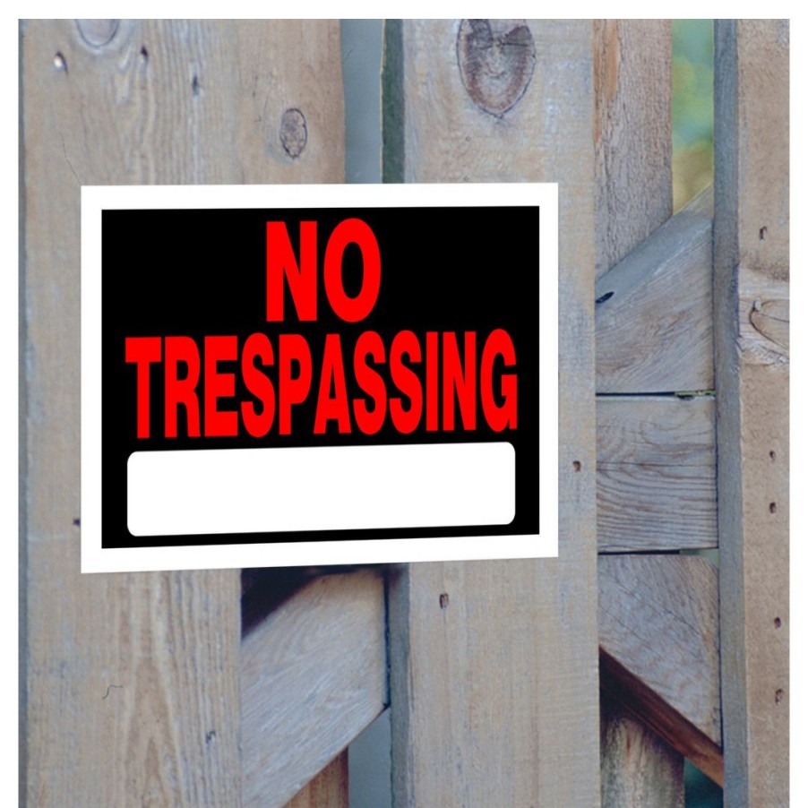 Hardware * | Hillman Adhesive No Trespassing Sign, 839904, 8 In X 12 In