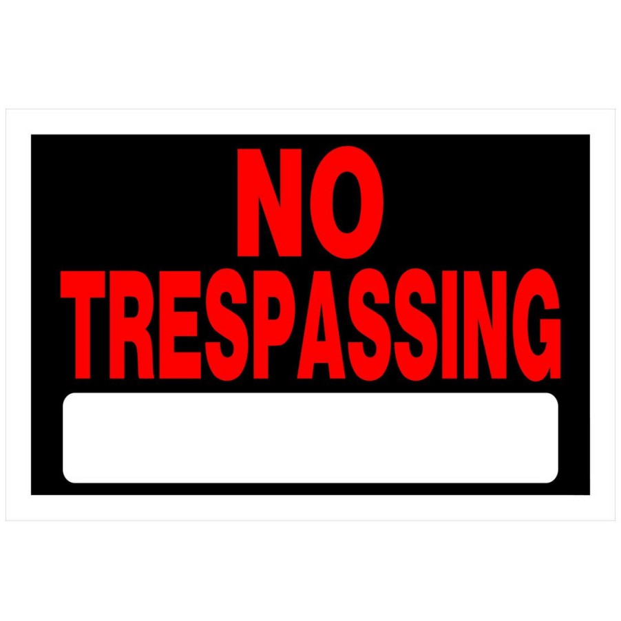 Hardware * | Hillman Adhesive No Trespassing Sign, 839904, 8 In X 12 In