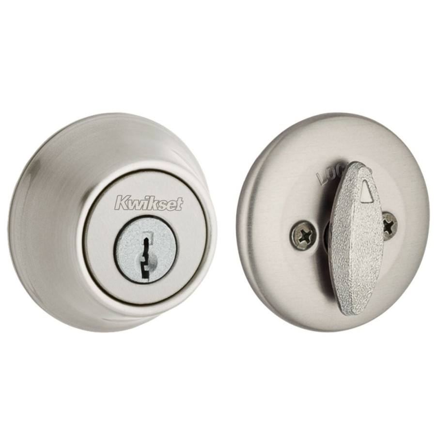 Hardware * | Kwikset 980 Single Cylinder Deadbolt With Smartkey, 99800-123, Satin Nickel