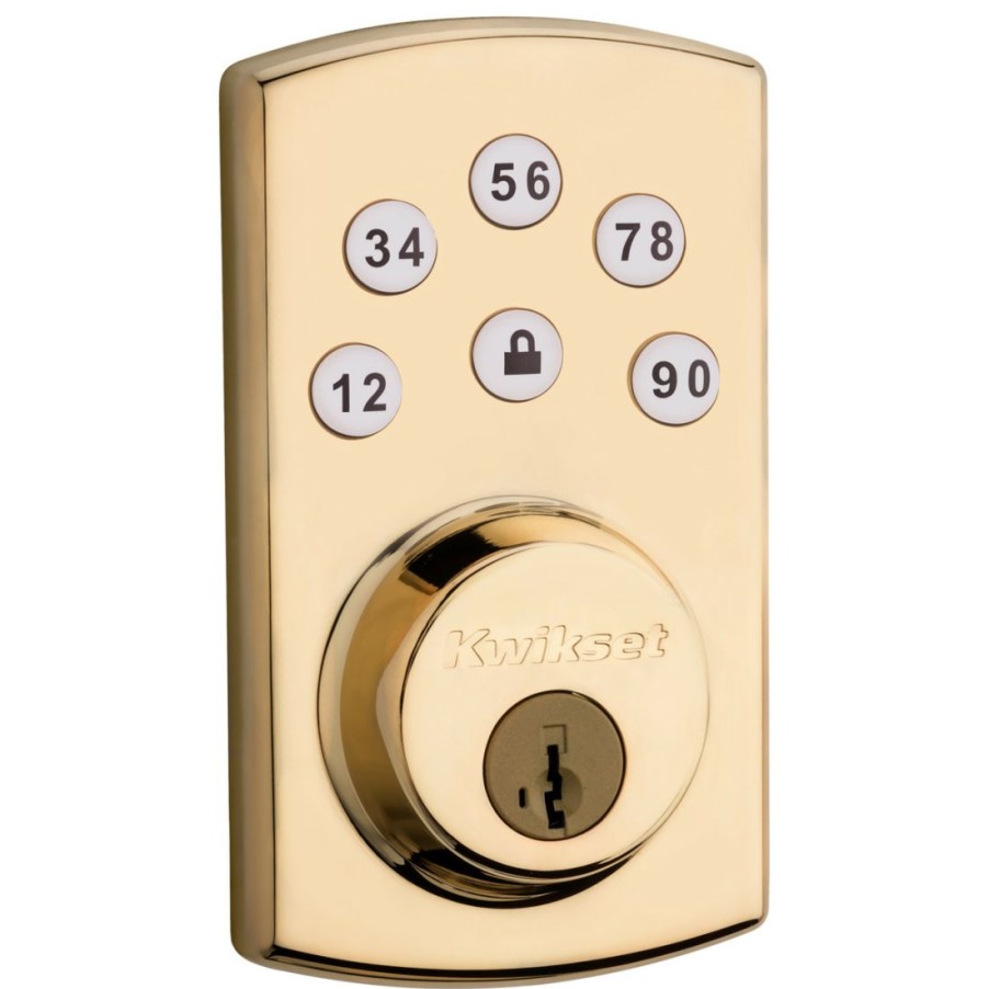 Hardware * | Kwikset 907 Powerbolt 2.0 Electronic Deadbolt Withsmartkey, 99070-102, Polished Brass