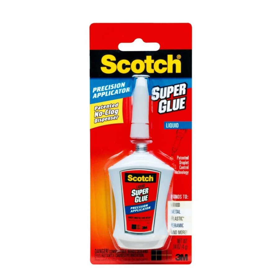 Tape & Adhesive * | Scotch Super Glue Liquid In Precision Applicator, Ad124, .14 Oz