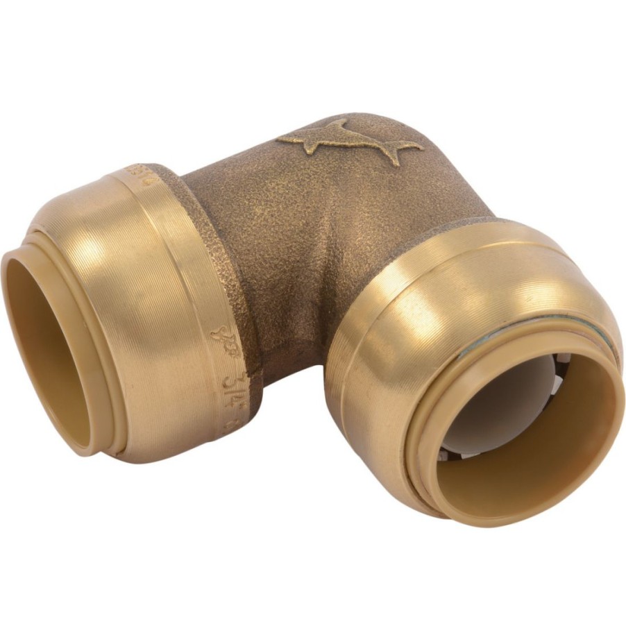 Plumbing * | Sharkbite Push-To-Connect Brass 90-Degree Elbow, 3/4 In X 3/4 In, U256Lfa