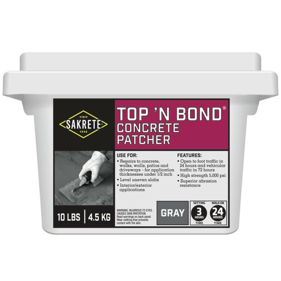 Plumbing * | Sakrete Top 'N Bond Concrete Patcher, Gray, 65455001, 10 Lb