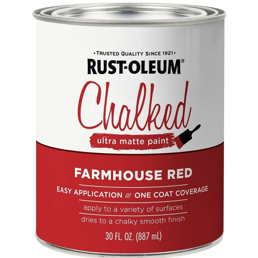 Paints & Stains * | Rust-Oleum Chalked Ultra Matte Paint, 329211, Farmhouse Red, 30 Oz