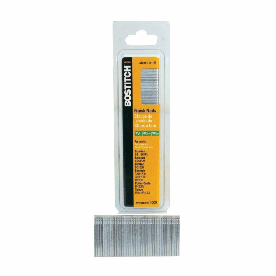 Hardware * | Bostitch Straight Finish Nail, 16-Gauge, 1-1/2 In, Sb16-1.5-1M