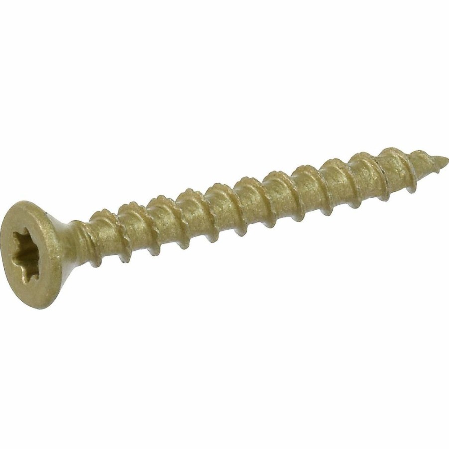 Hardware * | Power Pro Star Drive Flat Head Multi-Material Exterior Screw, Bronze, 35-Pack, 116783, #6 X 1-1/4 In