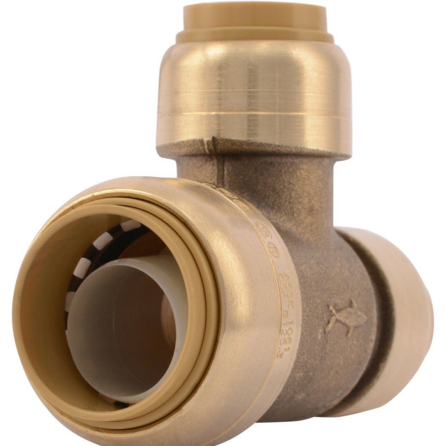 Plumbing * | Sharkbite Push-To-Connect Brass Reducing Tee Fitting, 3/4 In X 1/2 In X 1/2 In, U454Lfa