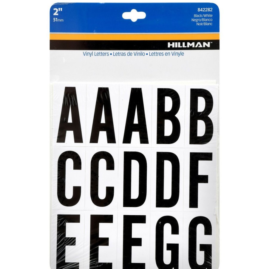 Hardware * | Hillman Square Cut Self Adhesive Letters, 842282, 2 In