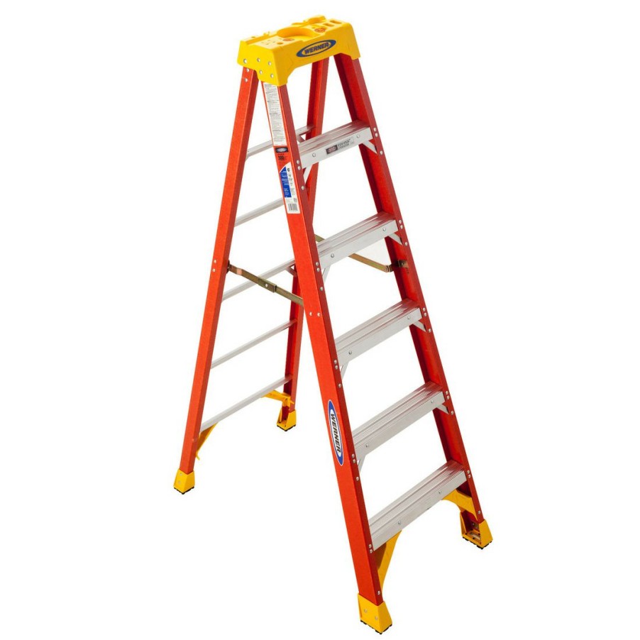 Sandpaper & Abrasives * | Werner Type Ia Fiberglass Step Ladder, 6206, 6 Ft