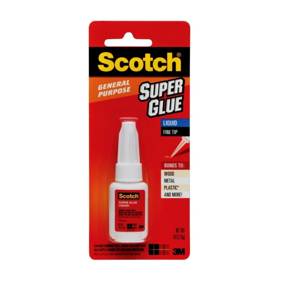 Tape & Adhesive * | Scotch Super Glue Liquid Bottle, Ad110, .18 Oz