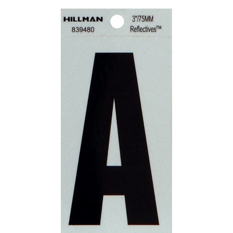 Hardware * | Hillman Square Cut Self Adhesive Letters, 839480, 3 In