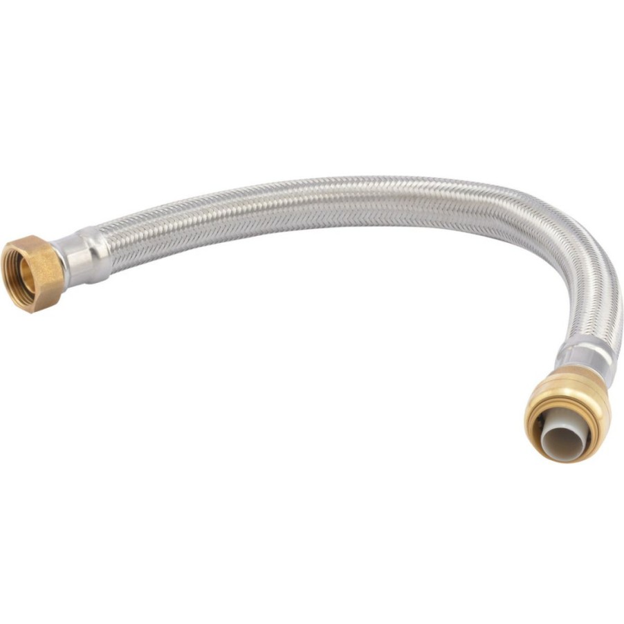 Plumbing * | Sharkbite Stainless Steel Water Heater Flex Hose, 3/4 In Push-To-Connect X 3/4 In Fnpt, 18 In, U3088Flex18Lf