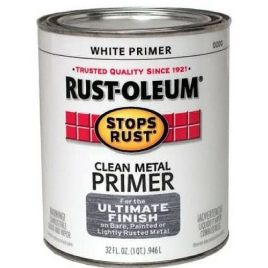 Paints & Stains * | Rust-Oleum Clean Metal Primer, 7780502, White Primer, 1 Quart