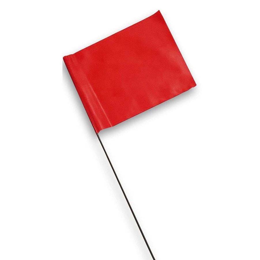 Hardware * | Blackburn Vinyl Flag With 30 Inch Wire Staff, Red, 25-Pack, 230Wf, 2.5 In X 3.5 In