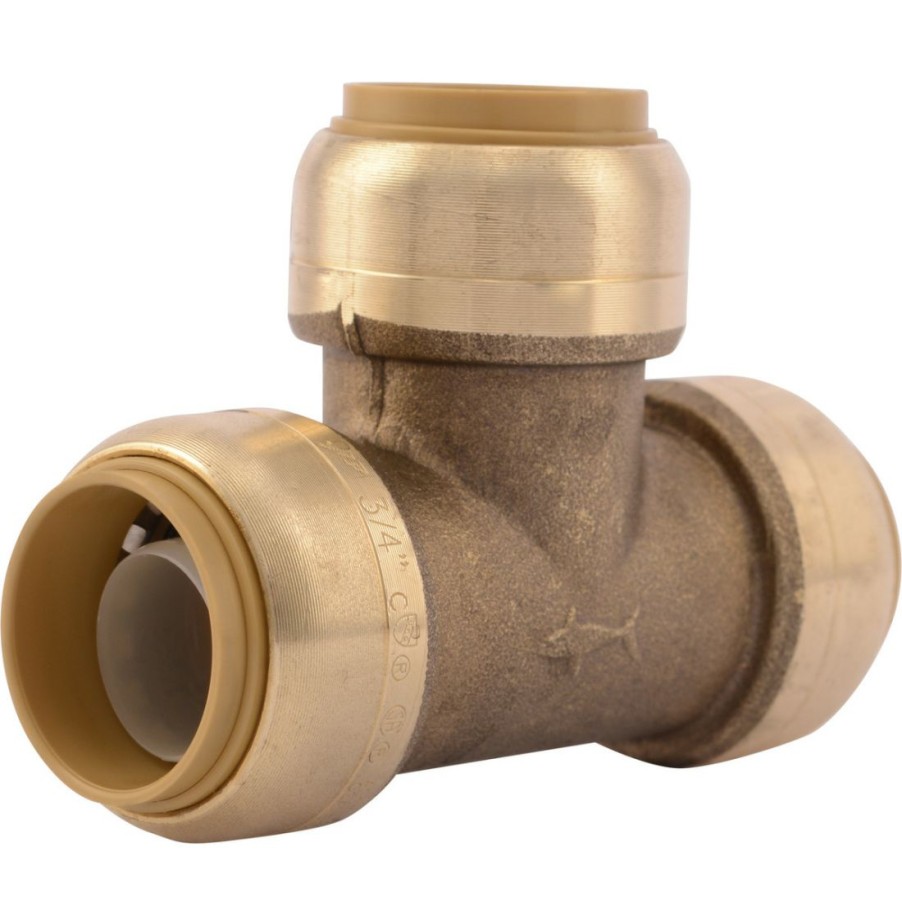 Plumbing * | Sharkbite Push-To-Connect Brass Tee Fitting, 3/4 In, U370Lfa