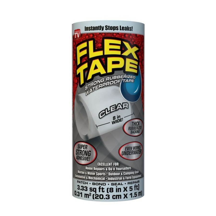 Tape & Adhesive * | Flex Tape Rubberized Waterproof Tape, Clear, Tfsclrr0805, 5 Ft X 8 In