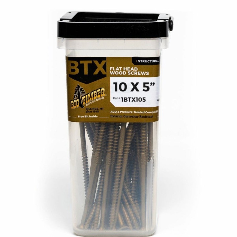 Hardware * | Big Timber Bronze T-25 Flat Head Wood Screw, 39-Count Bucket, 1Btx105, #10 X 5 In