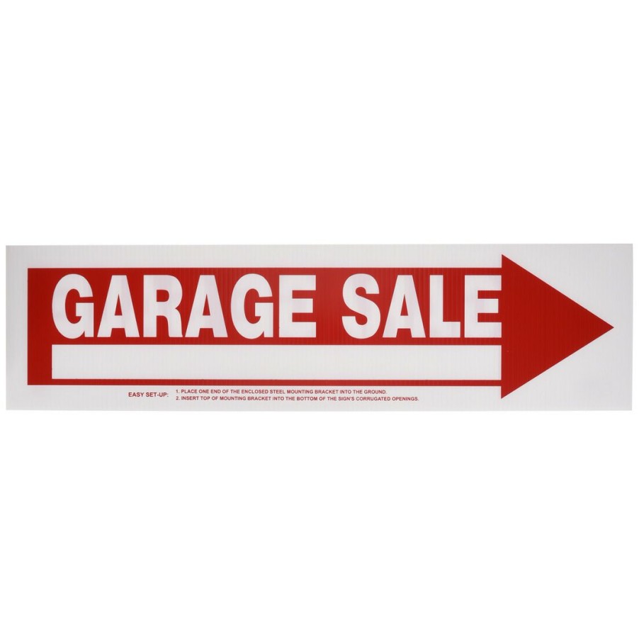 Hardware * | Hillman Arrow Garage Sale Sign, 842228, 6 In X 24 In