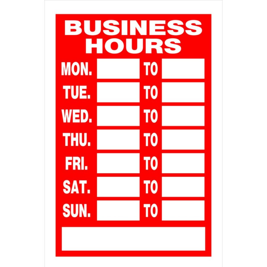 Hardware * | Hillman Red & White Business Hours Signs, 8 In X 12 In, 2-Pack, 839992