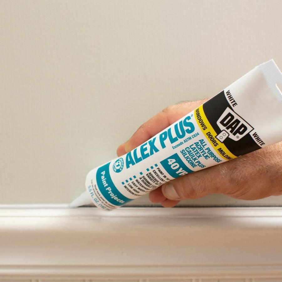 Tape & Adhesive * | Dap Alex Plus All Purpose Acrylic Latex Caulk Plus Silicone, 7079818128, White, 5.5 Oz