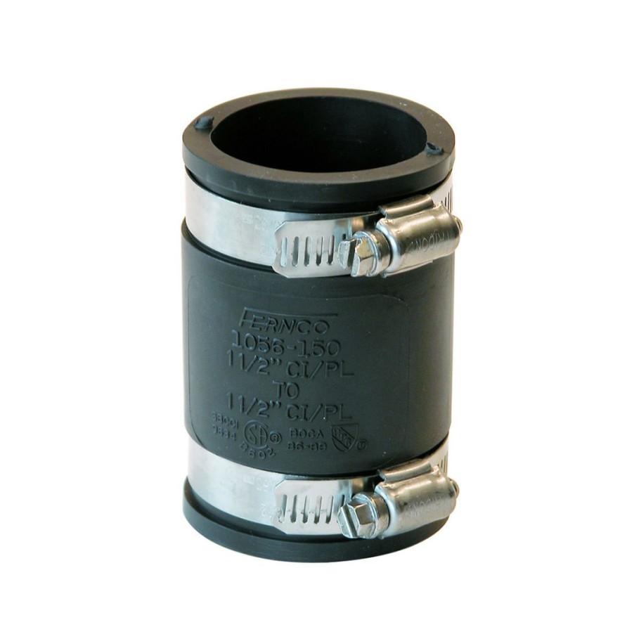 Plumbing * | Fernco 1-1/2 In Ci/Pl To 1-1/2 In Ci/Pl Flexible Pvc Coupling, P1056-150