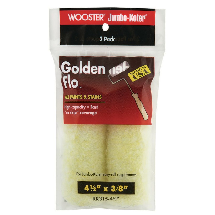 Paints & Stains * | Wooster Jumbo-Koter Golden Flo 3/8 Inch 2-Pack, Rr315-4 1/2