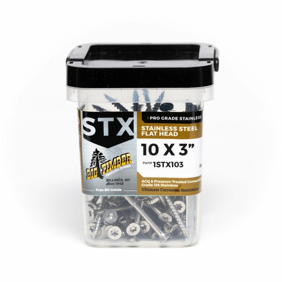 Hardware * | Big Timber 316 Stainless T-25 Flat Head Wood Screw, 69-Count Bucket, 1Stx103, #10 X 3 In