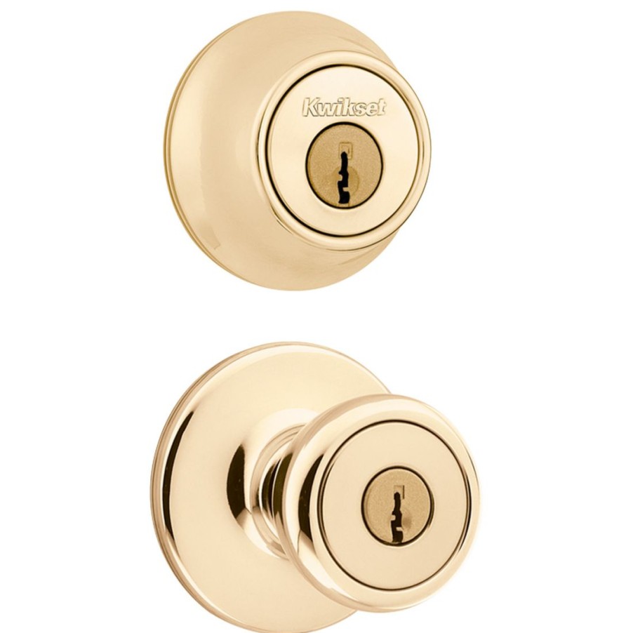 Hardware * | Kwikset Tylo Single-Cylinder Deadbolt Keyed Entry Door Knob,, 92420-031, Polished Brass