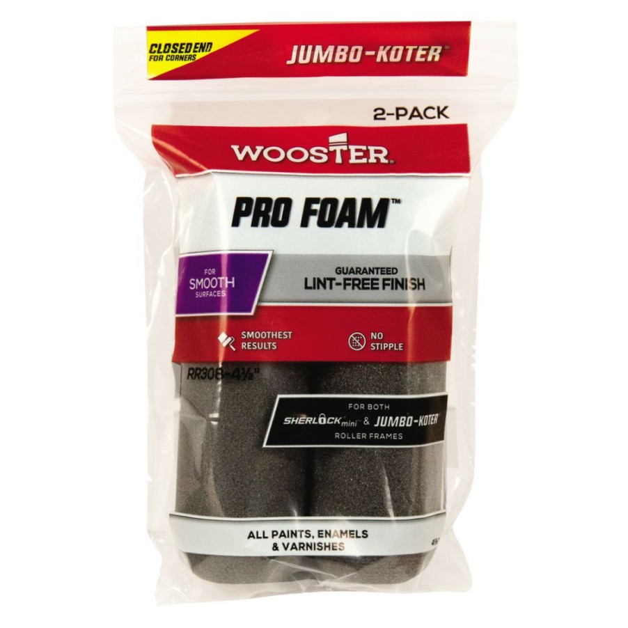 Paints & Stains * | Wooster Jumbo-Koter Pro Foam Closed-End 2-Pack, Rr308-4.5