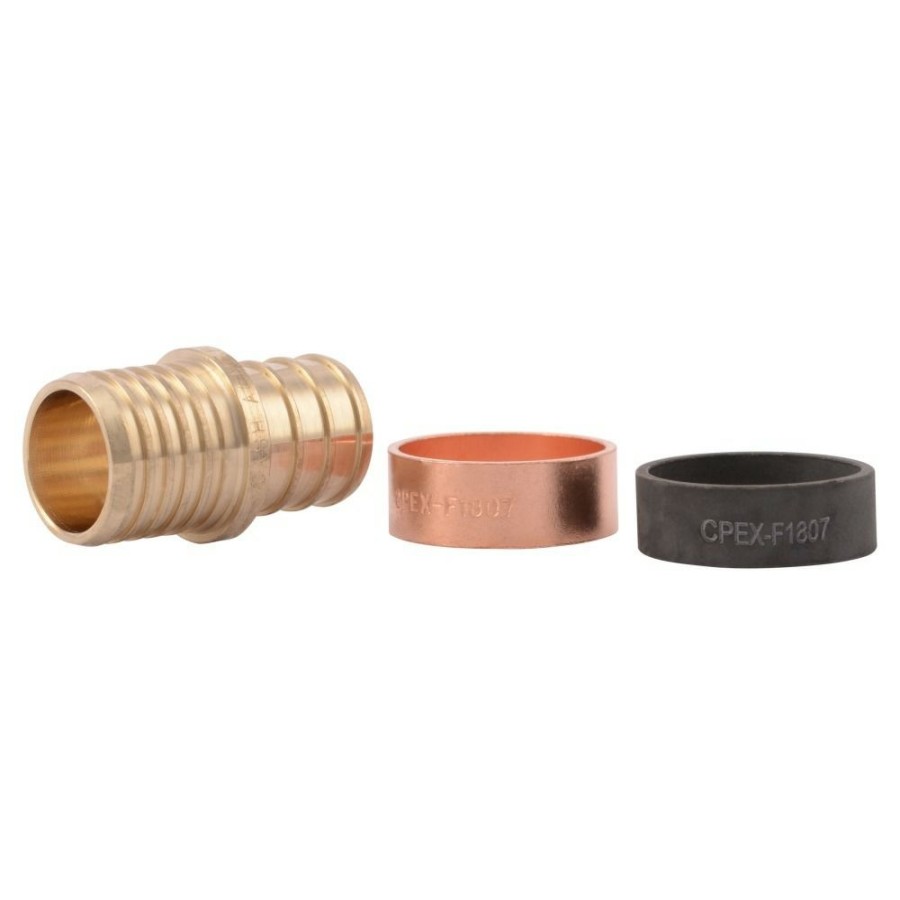 Plumbing * | Sharkbite Pex Barb Brass Polybutylene Coupling Fitting, 3/4 In, Uc4016Lfa