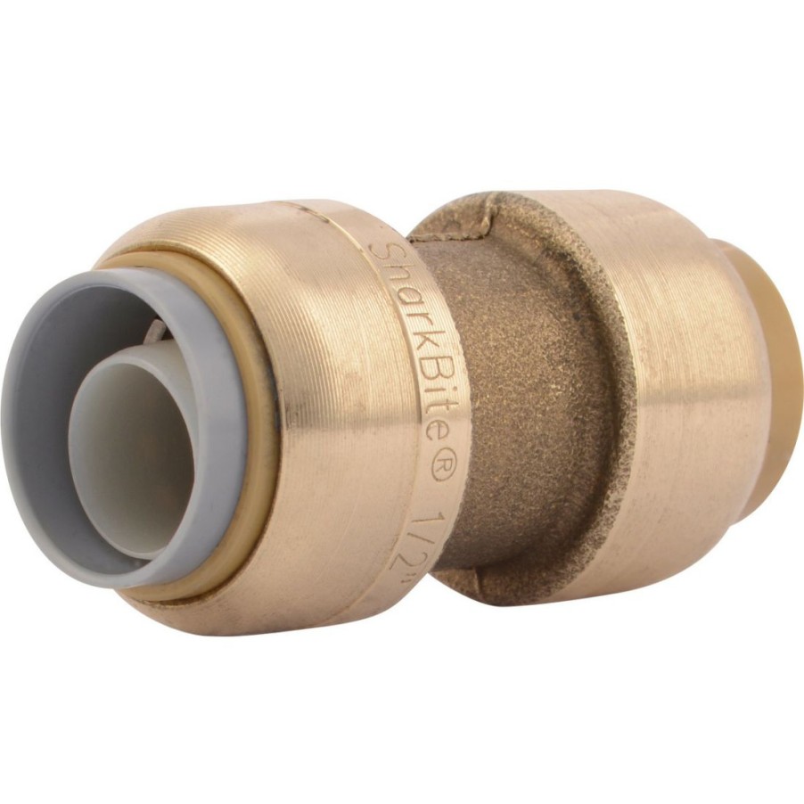 Plumbing * | Sharkbite Push-To-Connect Brass Polybutylene Conversion Coupling Fitting, 1/2 In X 1/2 In, U4008Lfa